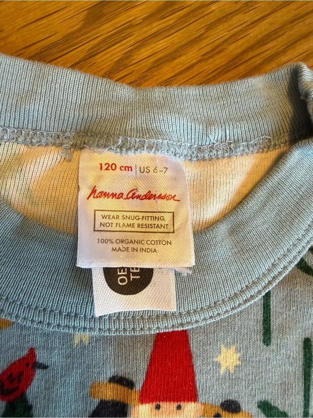 Hanna Andersson Pajama set blue gnomes top bottom Christmas holiday
